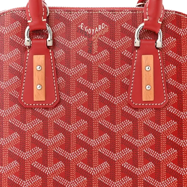 Goyard Mini Vendome Bag Red Goyardine Canvas Silver Hardware - Image 8