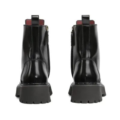 Gucci black webbing woven short boots