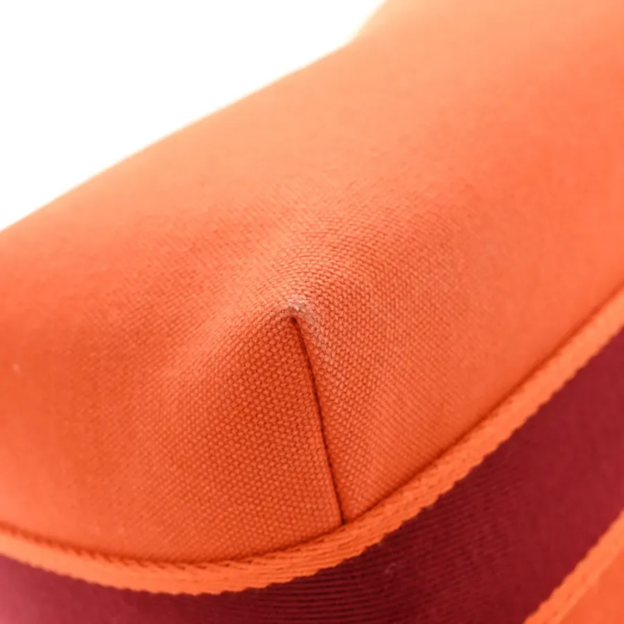 Hermès Bride-à-Brac Pouch Small Orange/Burgundy Canvas