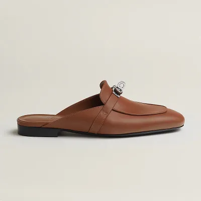 HERMES Oz Mule Brown Slippers