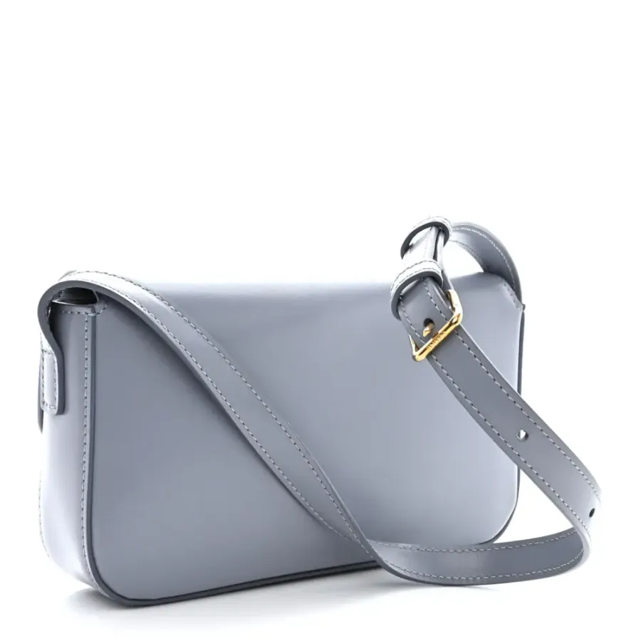 Celine Medium Triomphe Shoulder Bag Arctic Blue Shiny Calfskin Leather