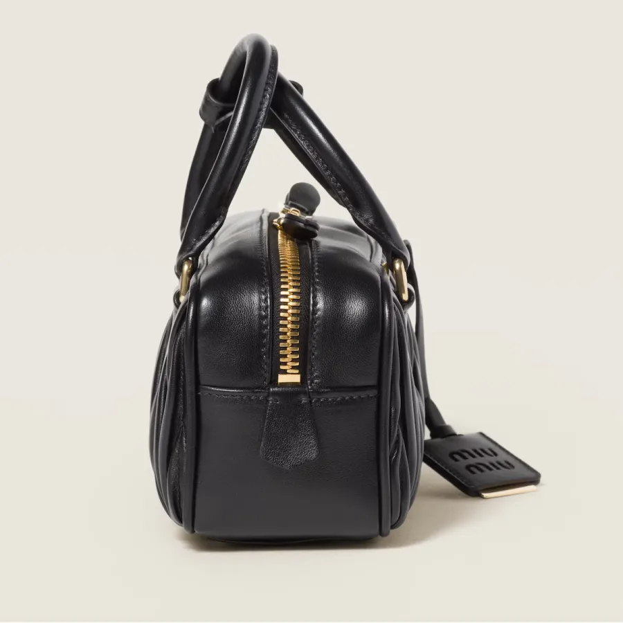 Miu Miu Arcadie matelassé Quilted Lambskin Leather Black Top-Handle Bags