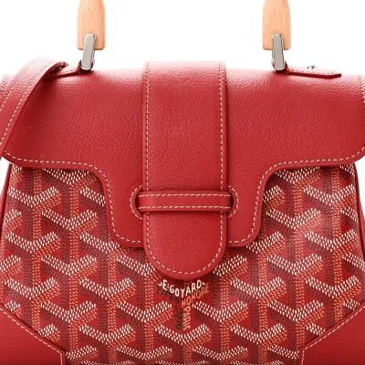 Goyard Saigon Mini Bag Red Goyardine Canvas Silver Hardware