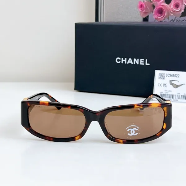 CHANEL square frame glasses leopard-print brown color size 56-18-137 - Image 2