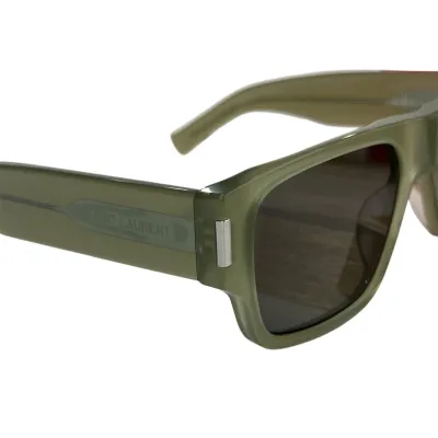 Saint Laurent square frame glasses olive/black/white/leopard/tan color Size 55口19 -145