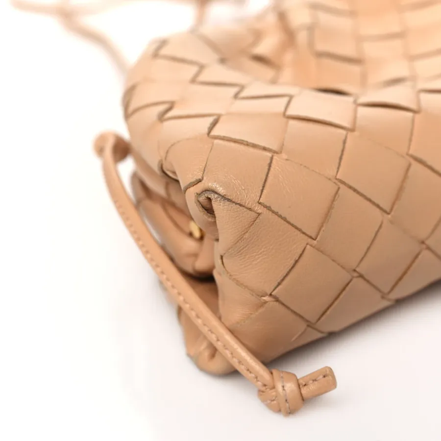 Bottega Veneta Mini Intrecciato The Pouch Almond Nappa Leather