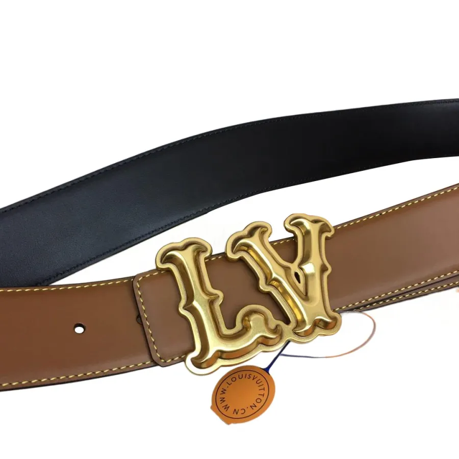 Louis Vuitton Men's LV Ranch Reversible Belt In Black/Brown Calfskin With Gold/Silver Hardware 40mm