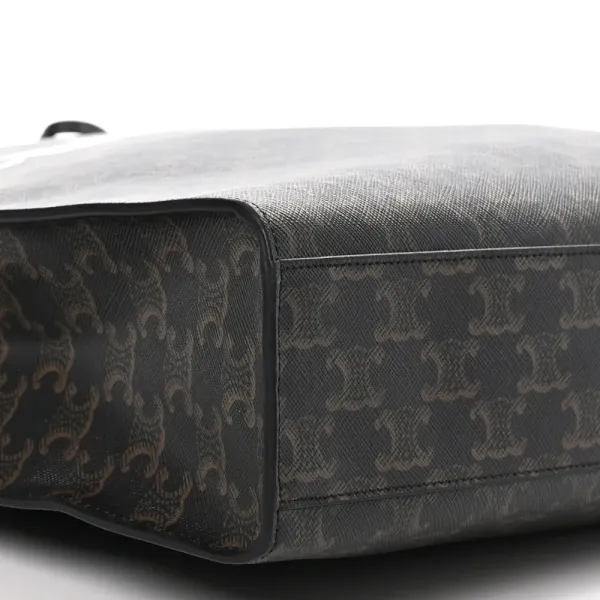 Celine Large Vertical Cabas Black Triomphe Canvas & Calfskin Leather - Image 4