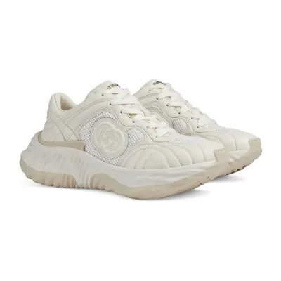 Gucci Ripple series women's thick soled sports shoes white Sneakers