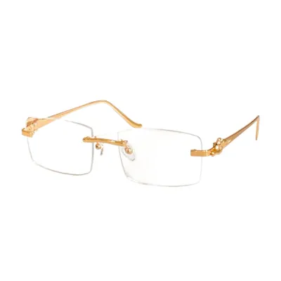 Cartier square frame glasses green gold/black gold/brown gold/rose gold/purple silver/blue gold/gold/silver color Size 57口17 140