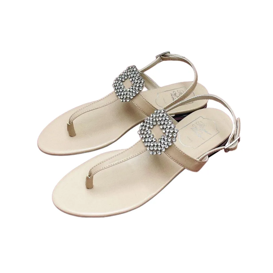 Roger Vivier Viv' By The Sea Sandals In White/Black/Blue/Silver/Brown Leather With Crystal Buckle