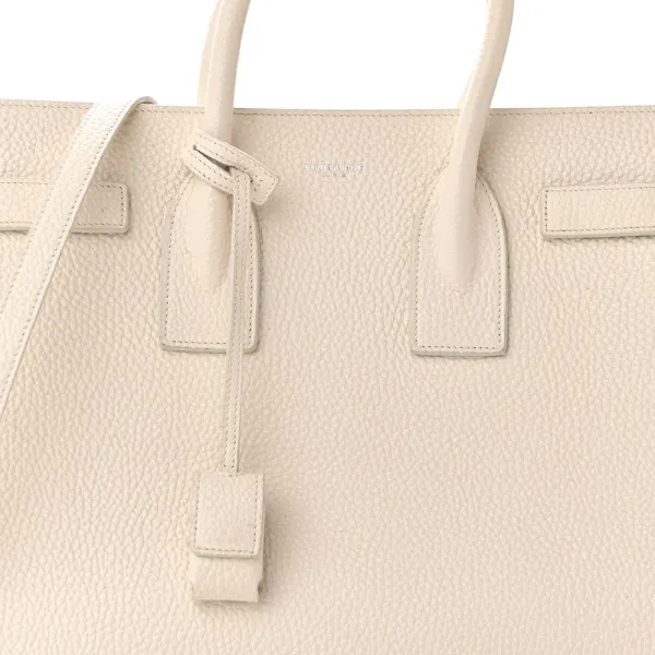 Saint Laurent Small Sac De Jour Dove White Grained Calfskin Leather - Image 8