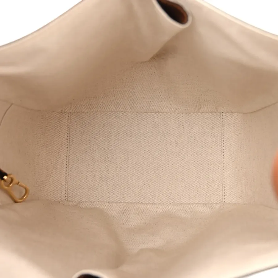 Loewe Anagram Hammock Shoulder Bag Small Ecru/Tan Calfskin Leather & Canvas Gold Hardware