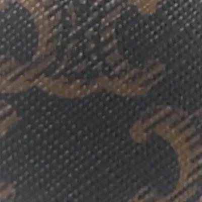 Celine Small Tabou Clutch on Strap Tan Triomphe Canvas & Calfskin Leather Gold Hardware