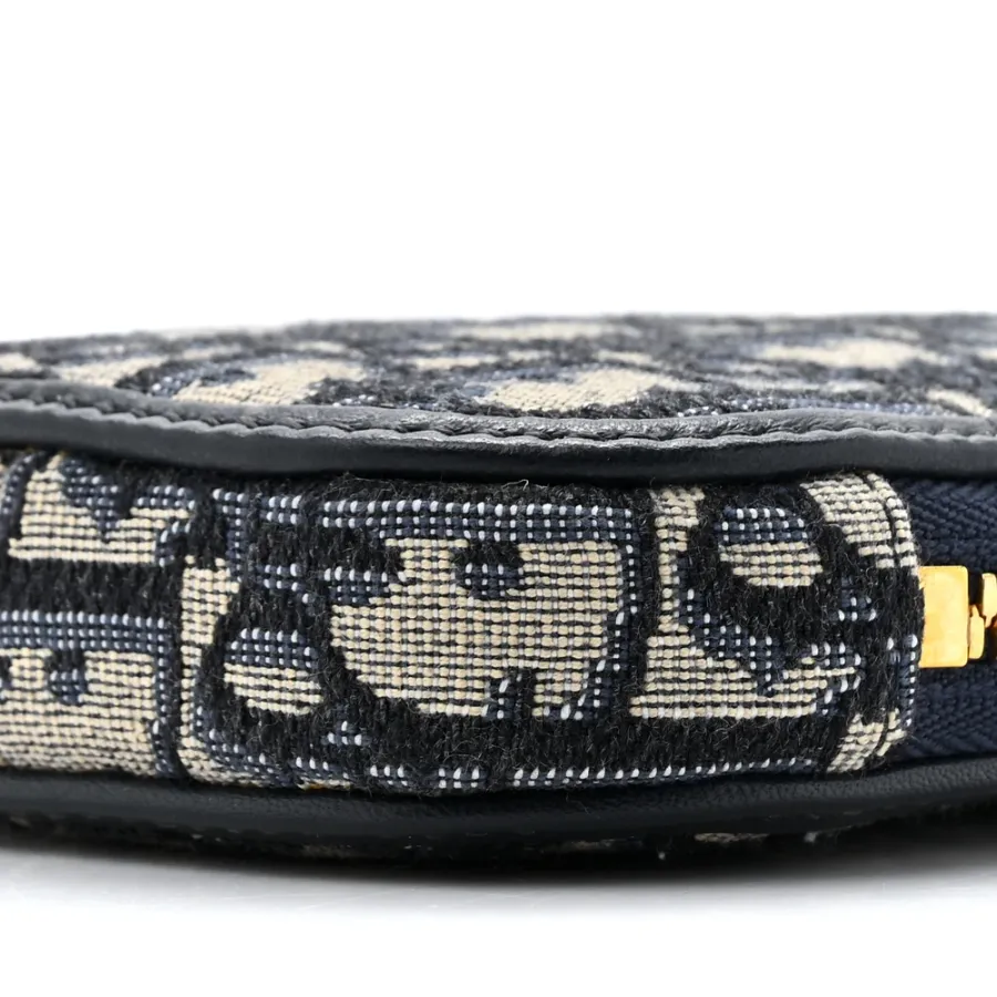 Dior Small Montaigne 30 Phone Holder With Chain Blue Oblique Canvas