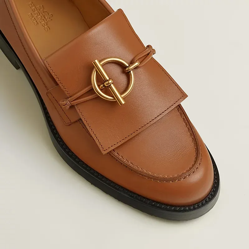 HERMES Impact Brown Loafers