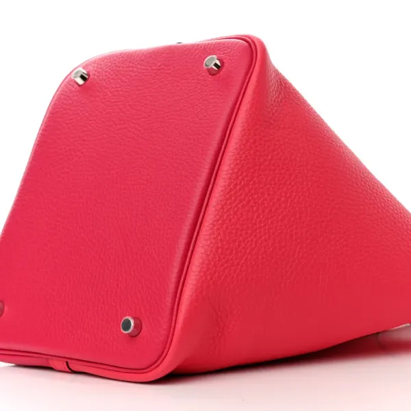 Hermès Casaque Picotin Lock 22 MM Rose Extrême / Rose Mexico / Rouge de Coeur Taurillon Clemence Leather Palladium Silver Hardware - Image 5