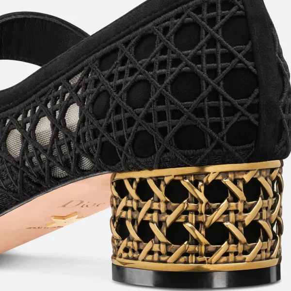 Dior thick with square head black high heels shoes - Image 4