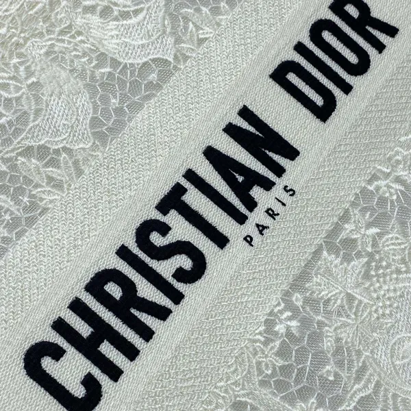Dior Medium Dior Book Tote White Toile de Jouy Soleil Macramé Embroidery - Image 5