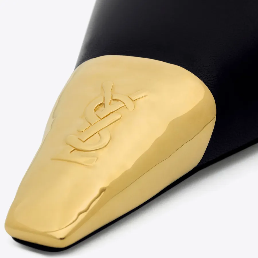 Yves Saint Laurent black Sleek leather high heels