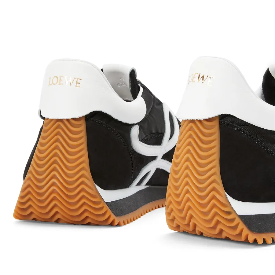 LOEWE Black suede and nylon smooth women's sneakers