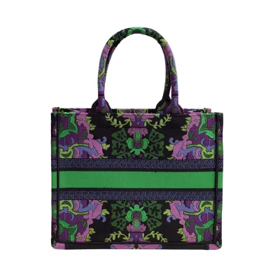 Dior Book Tote Medium Broderie Dior Indian Purple Multicolore