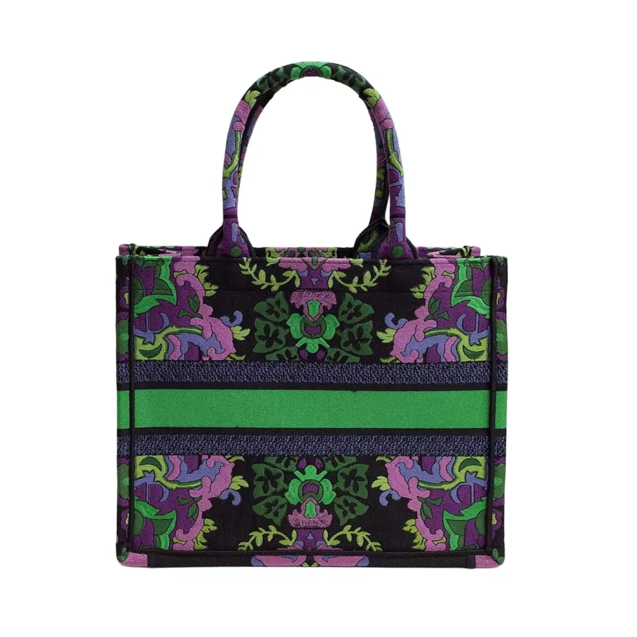 Dior Book Tote Medium Broderie Dior Indian Purple Multicolore