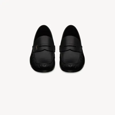 Yves Saint Laurent Black smooth leather loafers