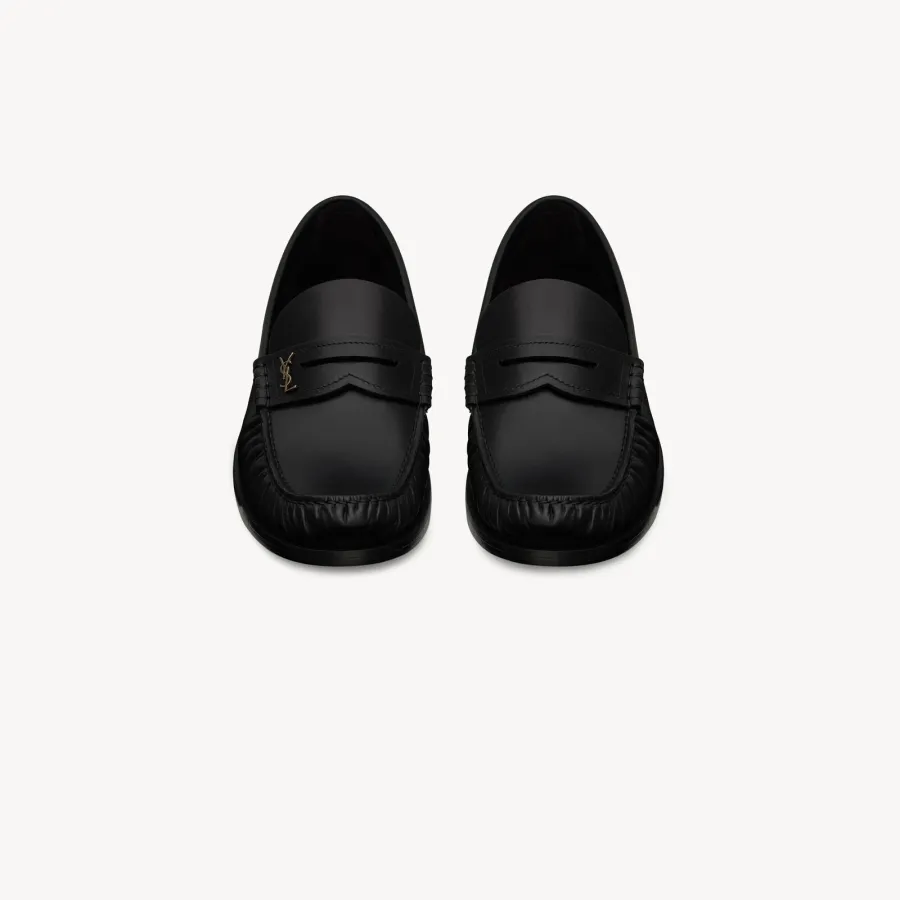 Yves Saint Laurent Black smooth leather loafers
