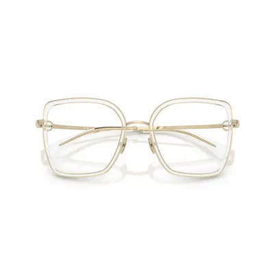 CHANEL square frame glasses light gold color size 56口-18-142