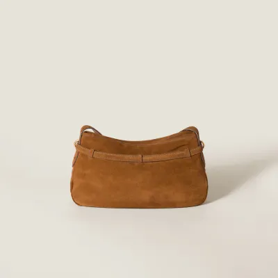 Miu Miu Aventure Nappa Suede Leather Brown Shoulder Bags