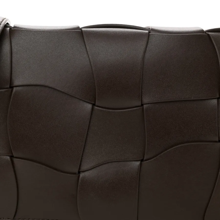 Bottega Veneta Maxi Intrecciato Cassette Crossbody Bag Oxblood Lambskin Leather