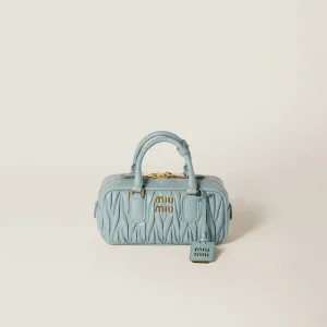 Miu Miu Arcadie matelassé Quilted Lambskin Leather Blue Top-Handle Bags