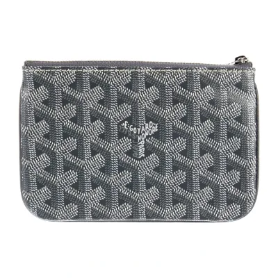 Goyard Medium Wallet Grey Printed Goyardine Canvas Silver Hardware