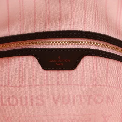 Louis Vuitton Neo Neverfull MM Damier Ebene Canvas Rose Ballerine Interior