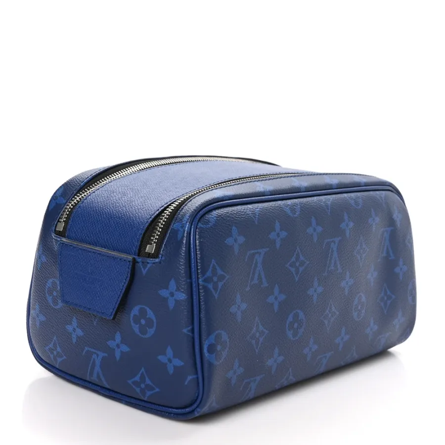 Louis Vuitton Dopp Kit Toilet Pouch PM Cobalt Taigarama Leather