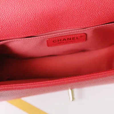 Chanel Lleboy Red Quilted Caviar Leather Shoulder Bags Crossbody Bags