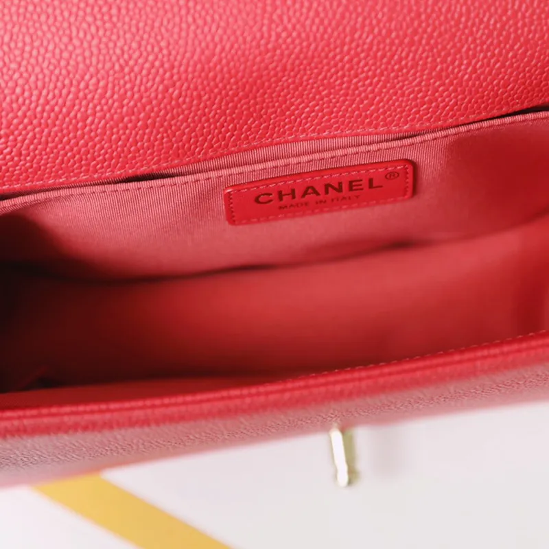 Chanel Lleboy Red Quilted Caviar Leather Shoulder Bags Crossbody Bags