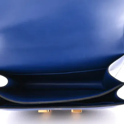 Hermès Constance 18 Bleu Bleu Électrique Tadelakt Leather Gold Hardware