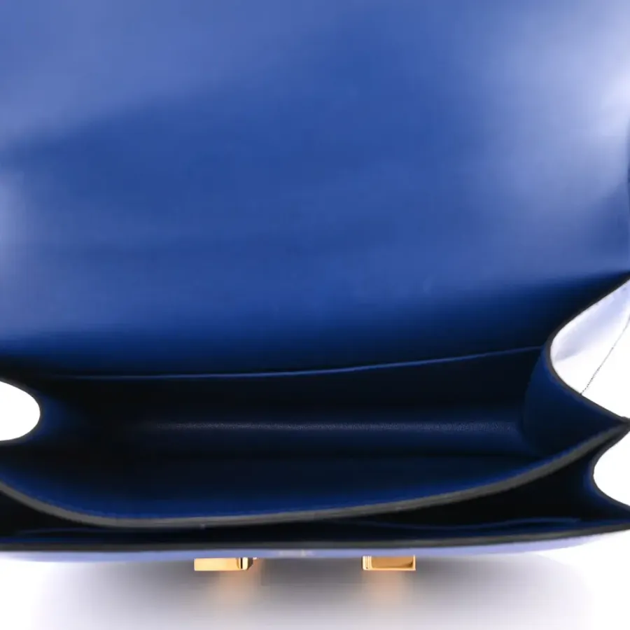 Hermès Constance 18 Bleu Bleu Électrique Tadelakt Leather Gold Hardware