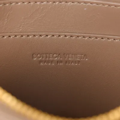 Bottega Veneta Mini Intreccio Cassette Phone Pouch Crossbody Bag Marrone Lambskin Leather