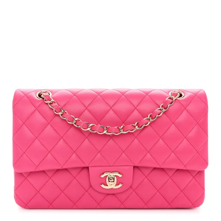 Grade Chanel Double Flap Medium Fuchsia Bag