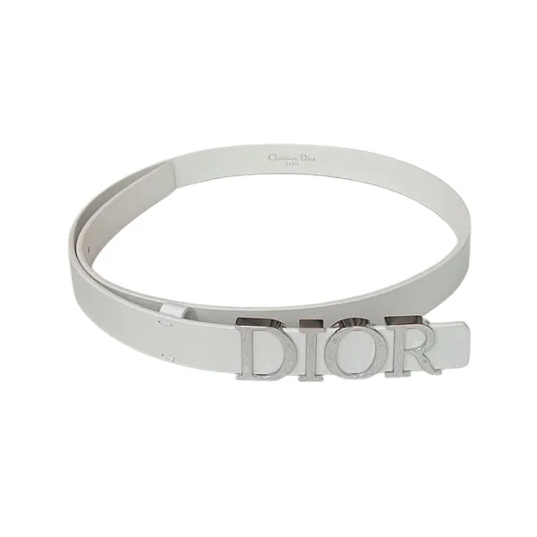 Dior Women' s DIOR Buckle D-Dream Belt In Black/White Calfskin With Gold/Silver Hardware 20mm - Image 6
