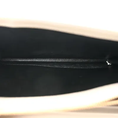 Saint Laurent Small Chain Wallet Crema Soft Chevron Monogram Grain De Poudre Matelasse Leather Gold Hardware