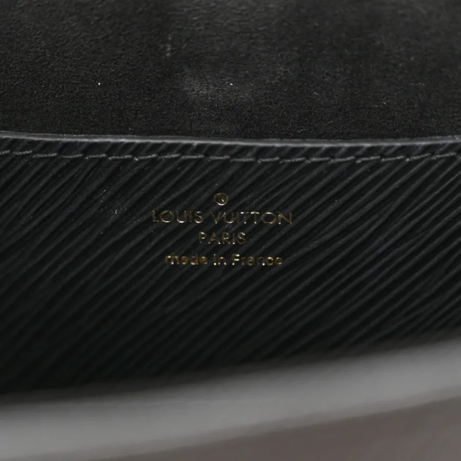 Louis Vuitton Twist MM Monogram Flower Chain Shoulder Bag Black Epi Leather Brass Hardware