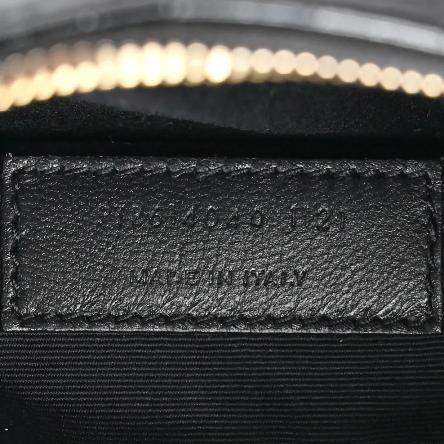 Saint Laurent Small Lou Belt Bag Black Embossed Monogram Patent Calfskin & Crocodile Leather Aged Gold Hardware