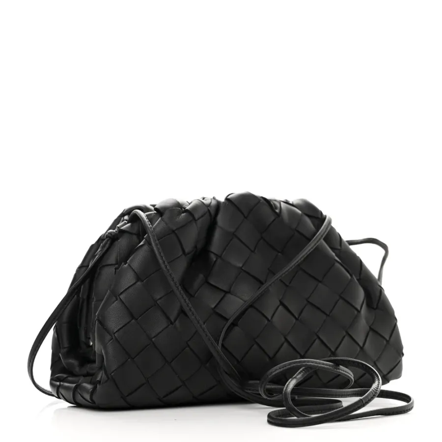 Bottega Veneta Mini Intrecciato Pouch Black Nappa Leather