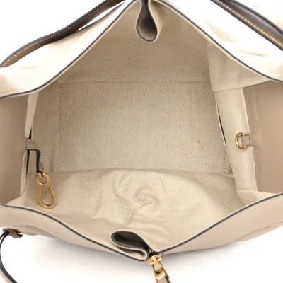 Loewe Hammock Shoulder Bag Medium Sand Mink Calfskin Leather Gold Hardware