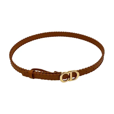 Dior Women' s Montaigne Star CD Buckle Saddle Belt In Black/Brown/Dijon Calfskin With Gold/Silver Hardware 20mm