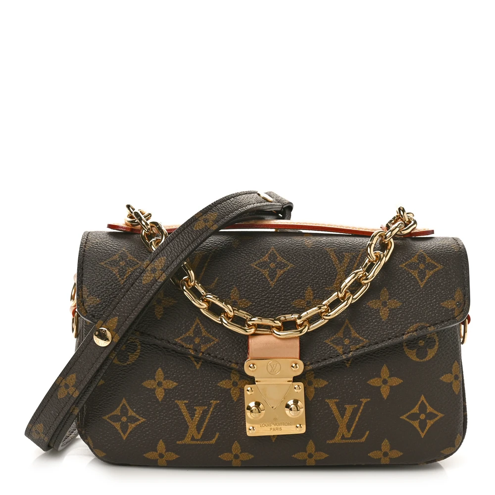Louis Vuitton Pochette Metis East West PM em Canvas Monogram com Hardware Dourado